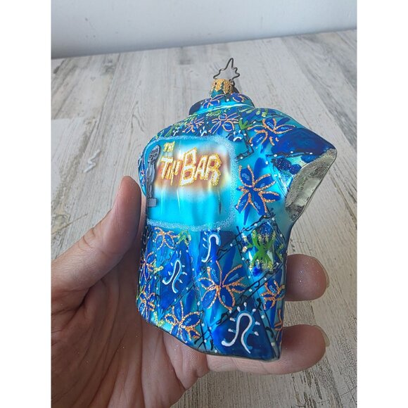 Radko vintage tiki bar Hawaiian shirt ornament glass Xmas tree - Picture 6 of 8